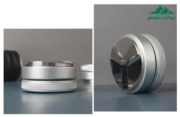 Dụng cụ dàn & ép bột cà phê Macaron bằng thép không gỉ, tamper Espresso điều chỉnh được, đường kính 58 mm