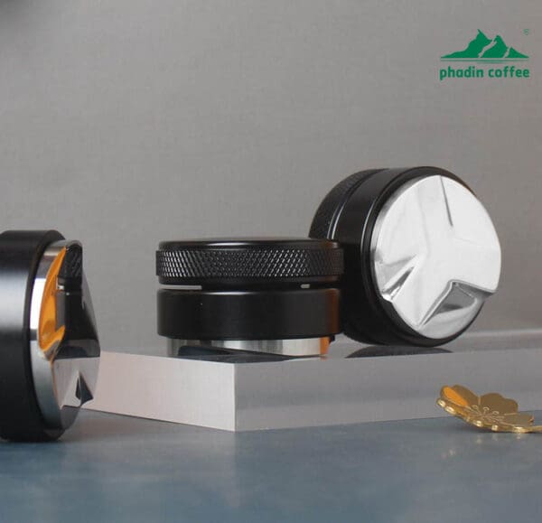 Dụng cụ dàn & ép bột cà phê Macaron bằng thép không gỉ, tamper Espresso điều chỉnh được, đường kính 58 mm