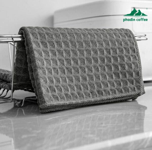 Khăn lau chuyên dụng cho quầy bar và máy pha cà phê – loại khăn waffle cao cấp, thấm hút tốt, nhanh khô, cùng loại với các barista chuyên nghiệp thường dùng