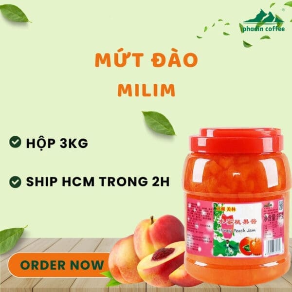Mứt đào Milim - 3kg