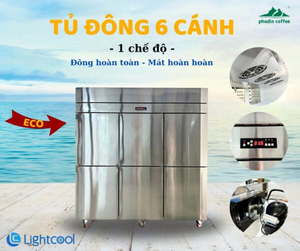 Tủ đông 6 cánh quạt lạnh Lightcool LS-1200F