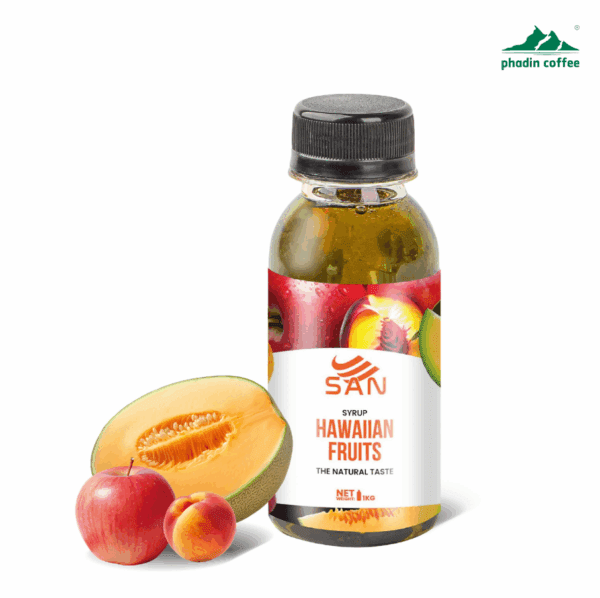 Syrup Hawaiian fruits (Táo - đào - dưa lưới) - Chai 100ml
