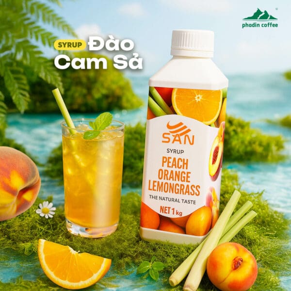 Syrup đào cam sả - Chai 1kg