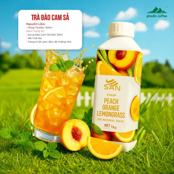 Syrup đào cam sả - Chai 1kg