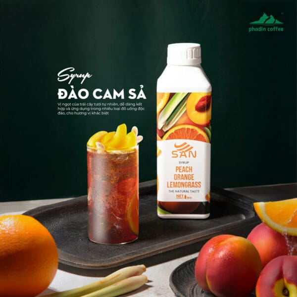 Syrup đào cam sả - Chai 1kg