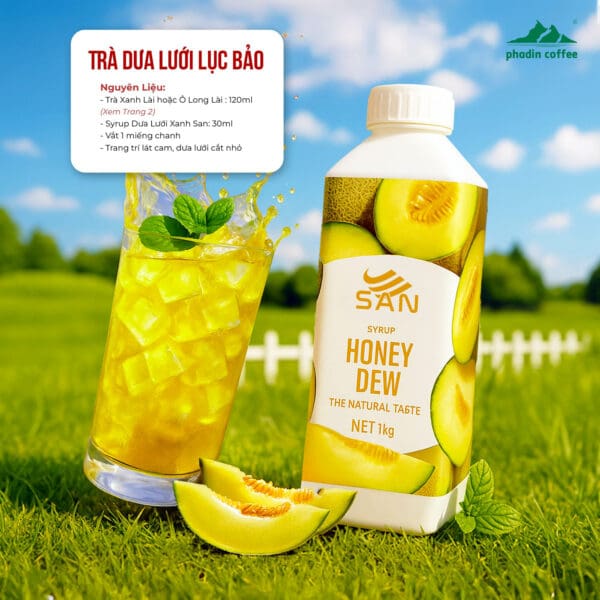 Syrup dưa lưới xanh - Chai 1kg