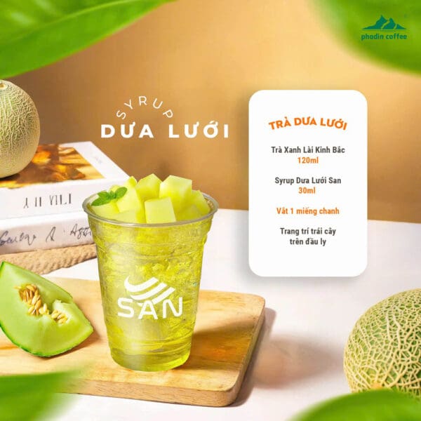 Syrup dưa lưới xanh - Chai 1kg