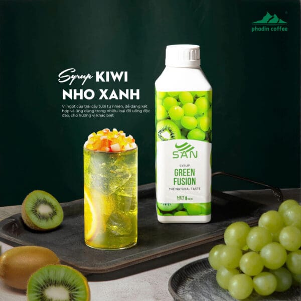 Syrup kiwi nho xanh - Chai 1kg