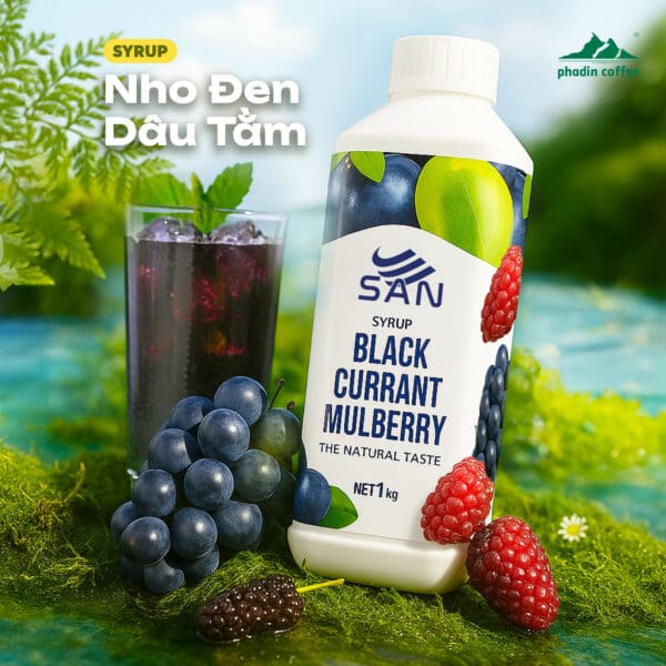 Syrup nho đen dâu tằm - Chai 1kg