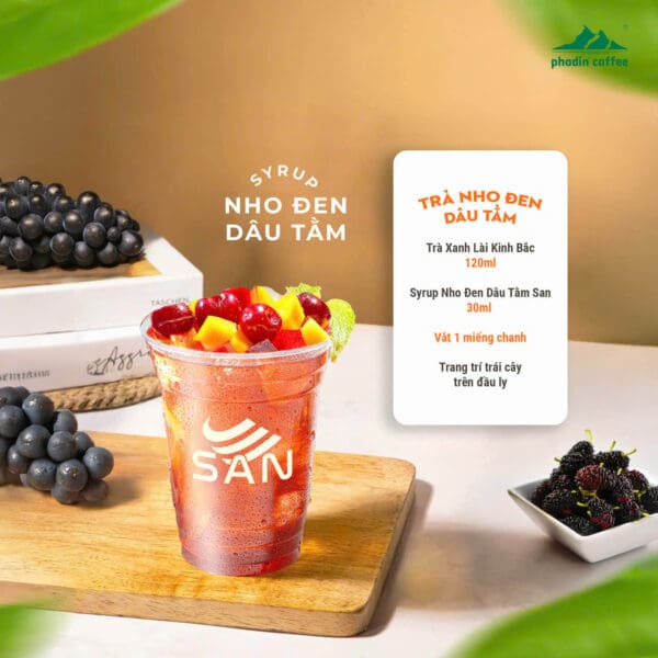 Syrup nho đen dâu tằm - Chai 1kg