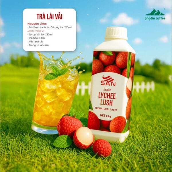 Syrup vải thanh xuân - Chai 1kg
