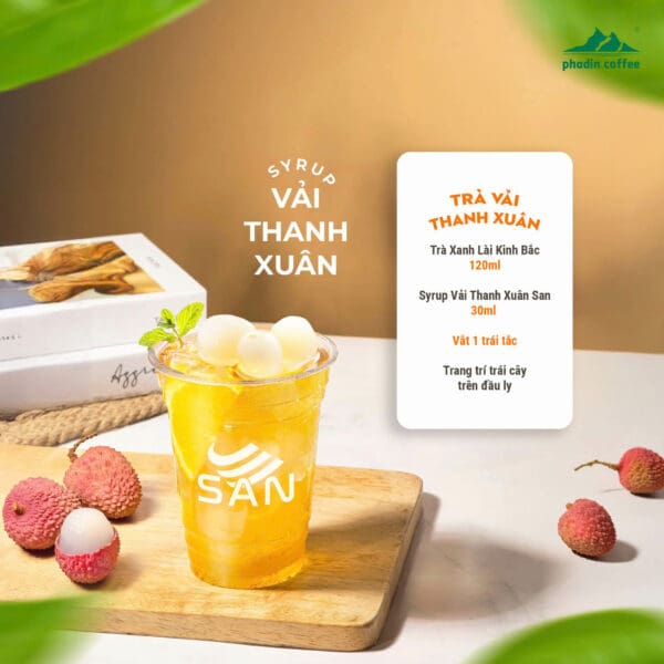 Syrup vải thanh xuân - Chai 1kg