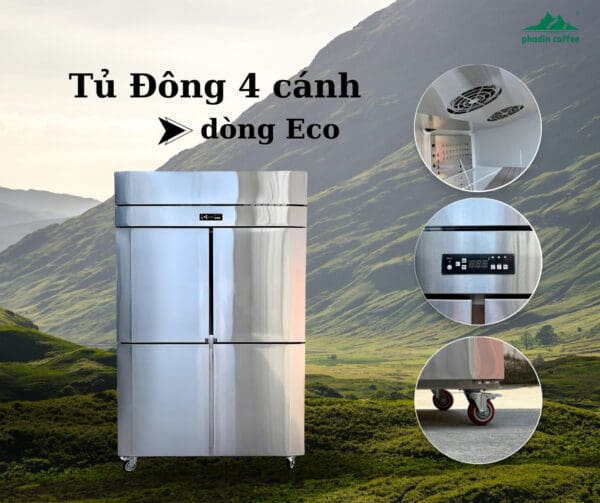 Tủ đông 4 cánh inox 403 quạt lạnh Lightcool LS-1200F