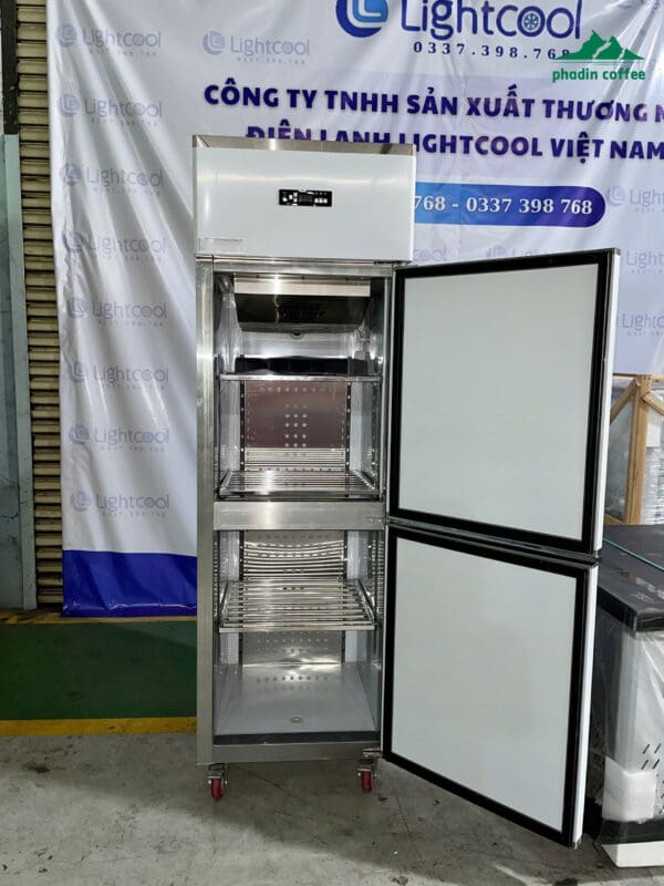 Tủ đông 2 cánh inox quạt lạnh Lightcool LC-328F