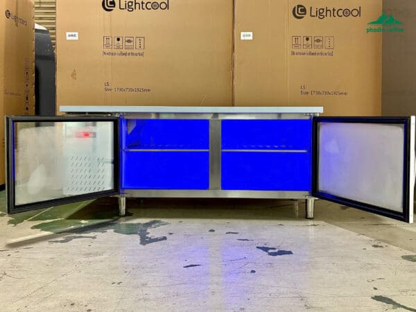 Bàn đông 1.5m quạt lạnh cửa kính inox 201 Lightcool BL-1500