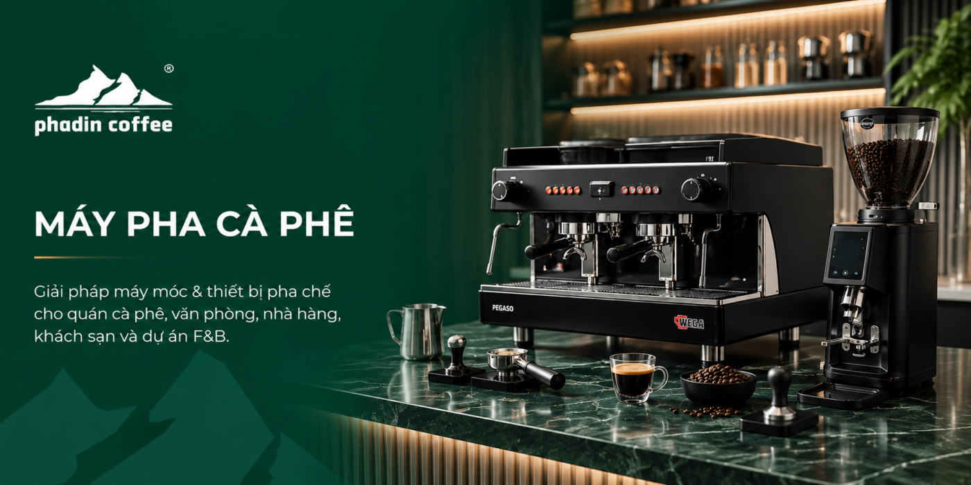 Banner máy pha cà phê Phadin Coffee