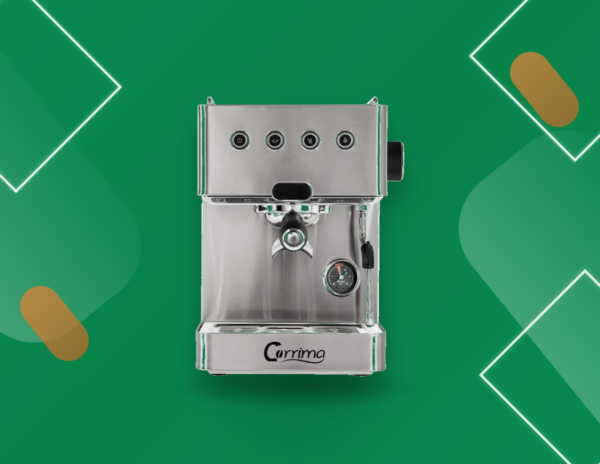 Máy pha cà phê Corrima CRM 3005L nền xanh Phadin Coffee