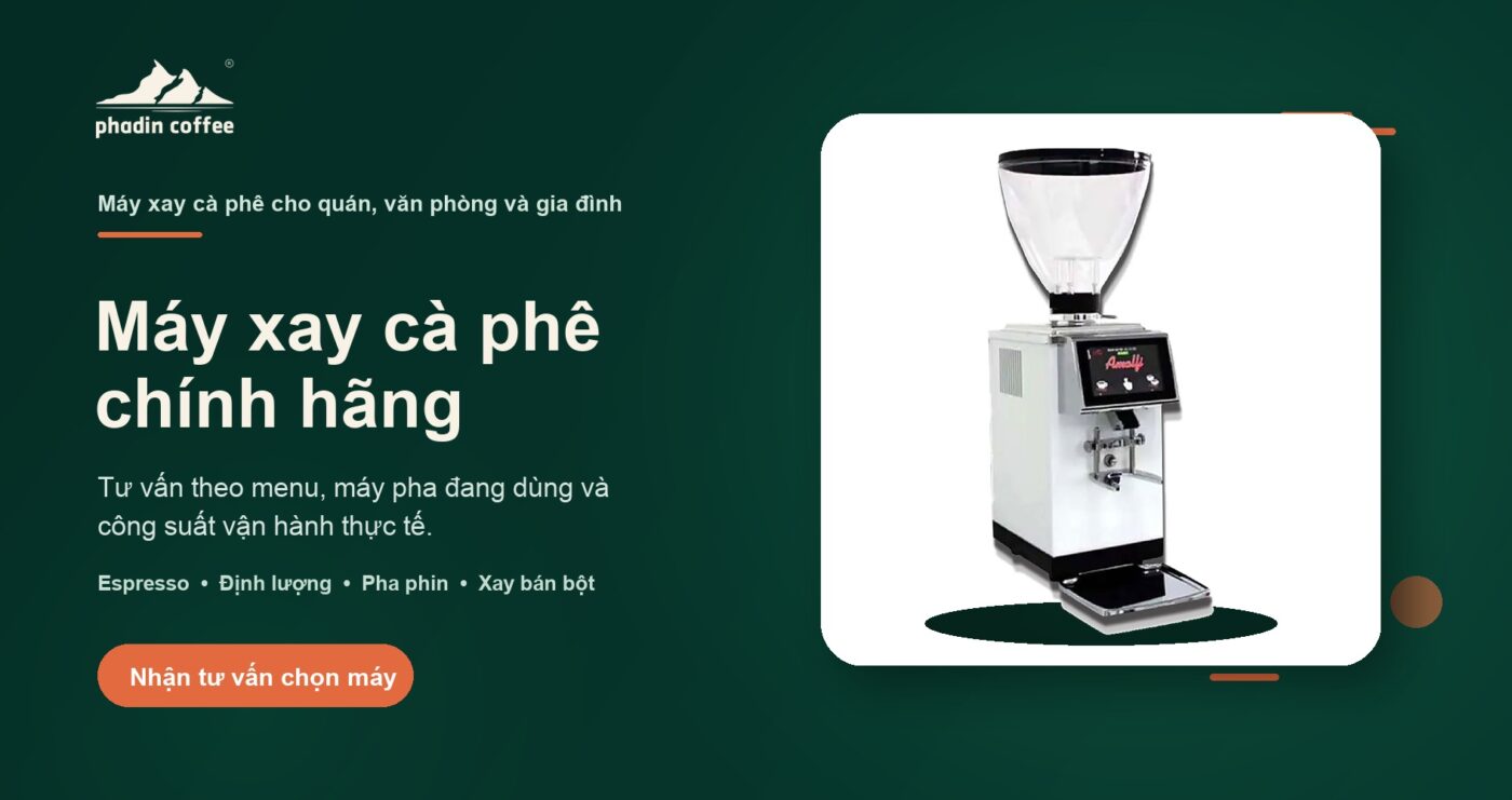 Banner máy xay cà phê chính hãng Phadin