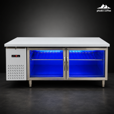 Bàn mát cửa kính Lightcool BL-1200 – 1200 x 750 x 800 mm – quạt gió – cánh kính – inox 201