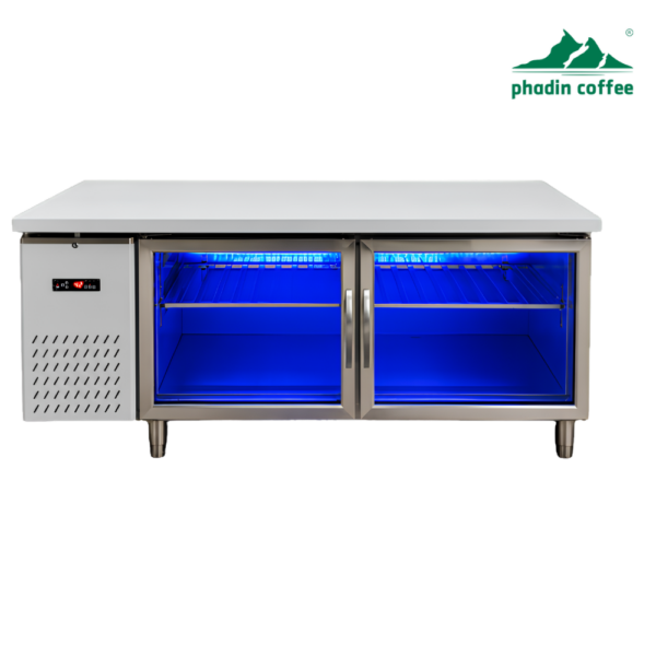 Bàn mát cửa kính Lightcool BL-1200 – 1200 x 750 x 800 mm – quạt gió – cánh kính – inox 201