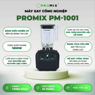 Máy xay sinh tố công nghiệp Promix PM-1001 – 1.650W, cối 1,8L
