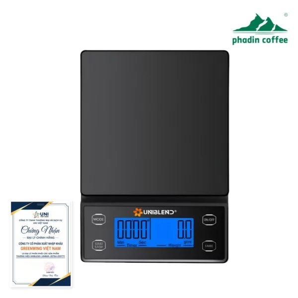 Cân điện tử hẹn giờ Uniblend UDC-5000 nhìn từ trên