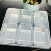 Khay topping inox 201 6 ngăn kèm nắp