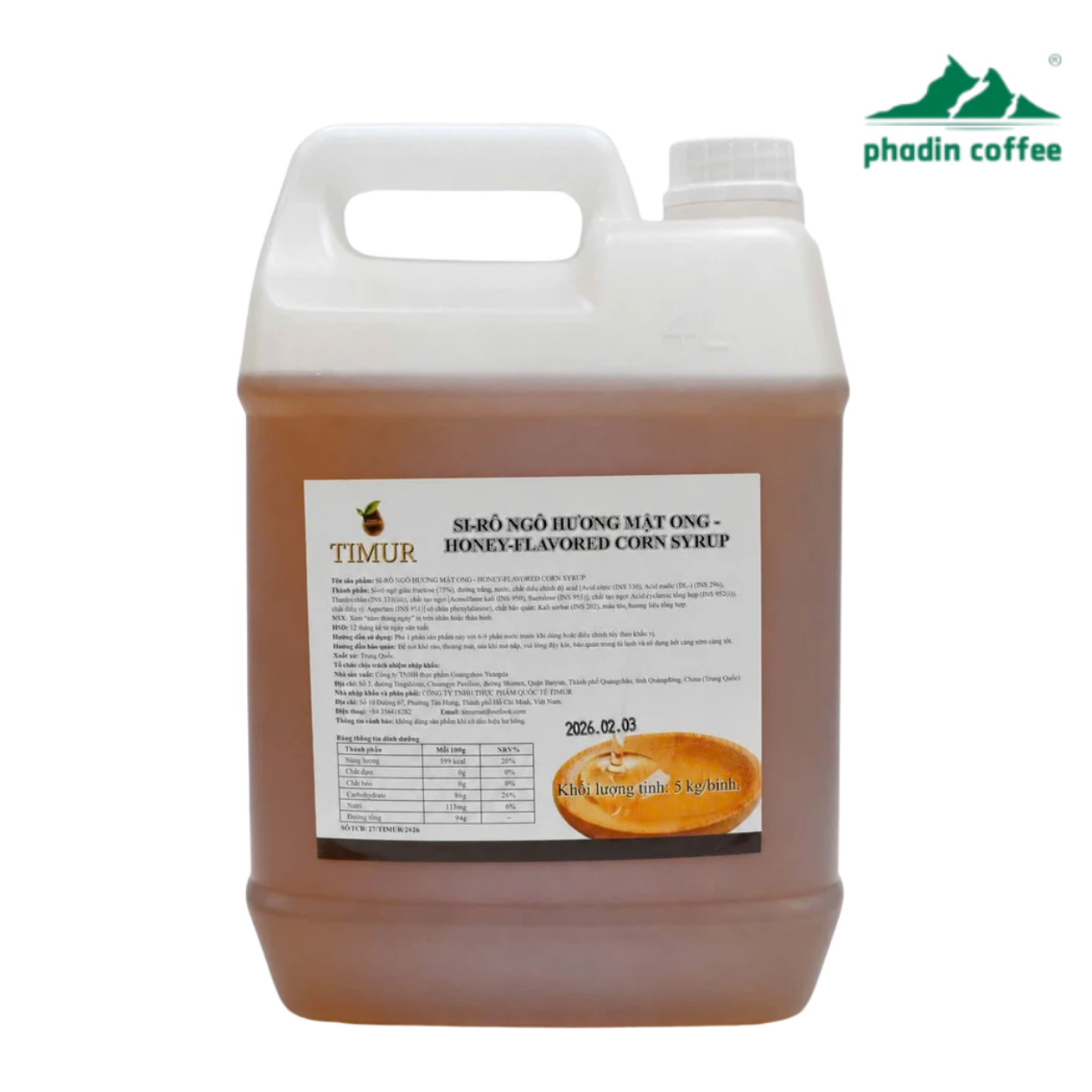 Mật Ong Trái Cây (Đường Bắp) 5 kg
