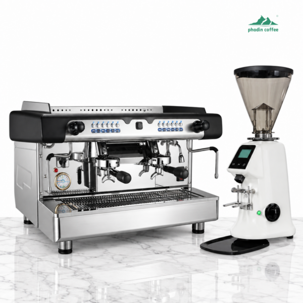 Combo máy pha cà phê Rancilio Classe 5 Crono 1 Group + máy xay JX600AD