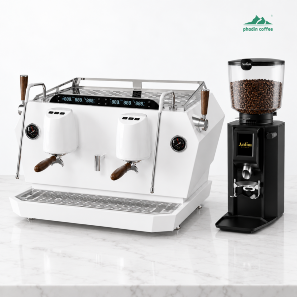 Combo máy pha cà phê Hambach DR7208 Multi Boiler 2 Group + máy xay Anfim Luna