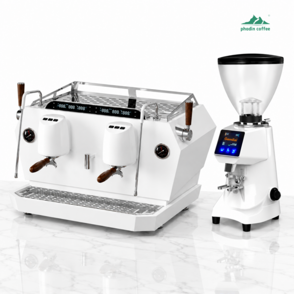 Combo máy pha cà phê Hambach DR7208 Multi Boiler 2 Group + máy xay Gemilai A80 Pro