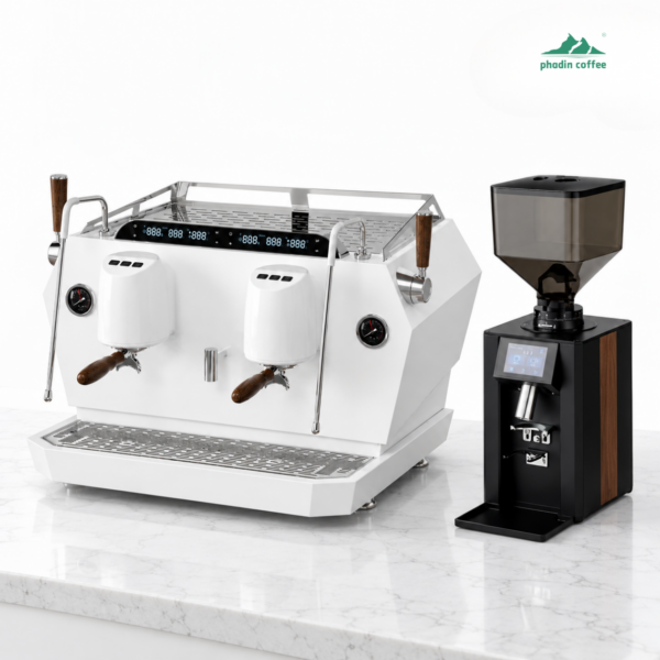 Combo máy pha cà phê Hambach DR7208 Multi Boiler 2 Group + máy xay KF83P