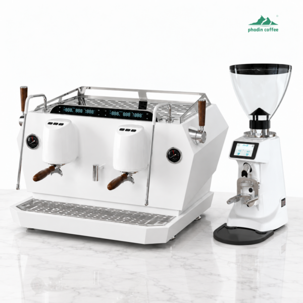 Combo máy pha cà phê Hambach DR7208 Multi Boiler 2 Group + máy xay T80