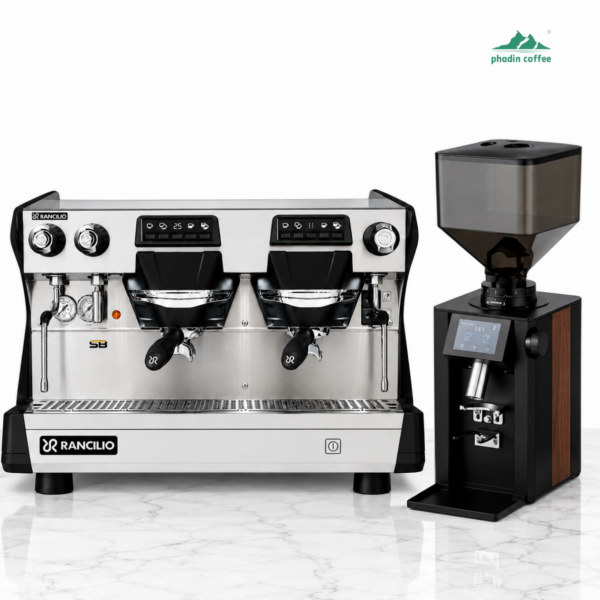Combo máy pha cà phê Rancilio Classe 5 Crono 2 Group + 2 máy xay KF83P