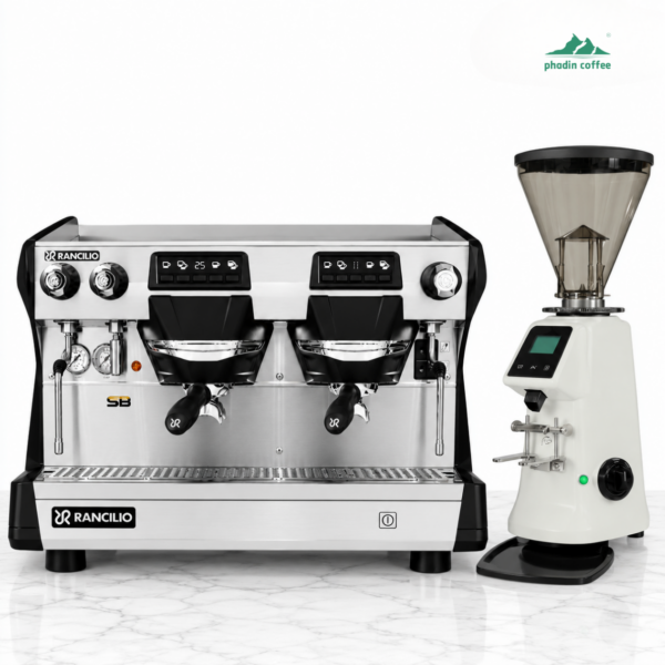 Combo máy pha cà phê Rancilio Classe 5 Crono 2 Group + máy xay JX600AD