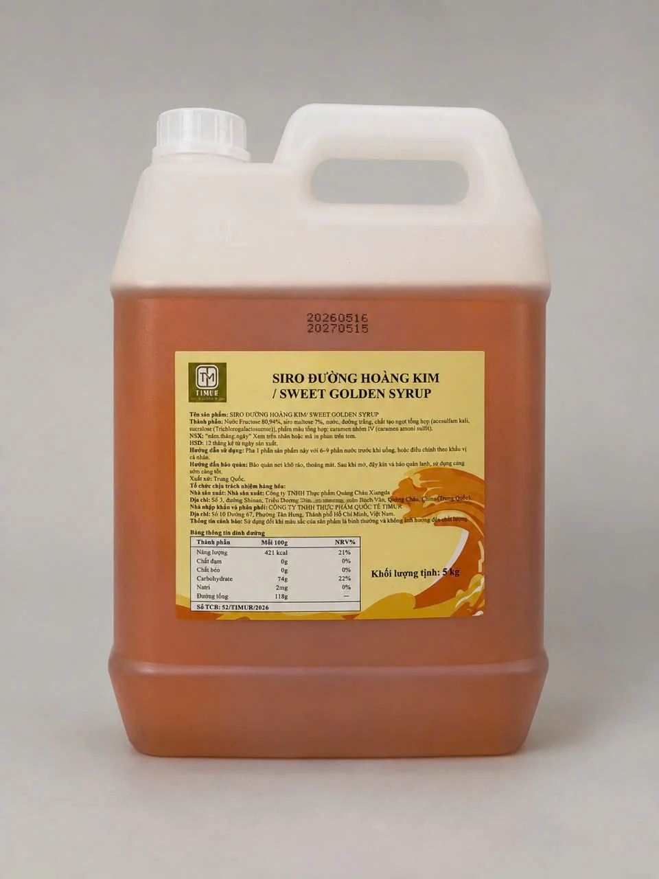 Đường Fructose Vàng (Đường Hoàng Kim) 5 kg