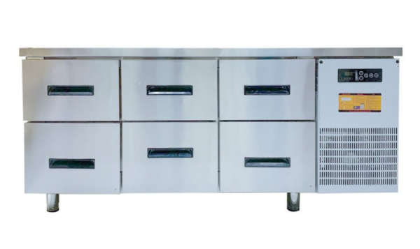 Bàn mát 6 ngăn kéo inox Viner V-TBLNK1.8, 1,8 m, quạt gió