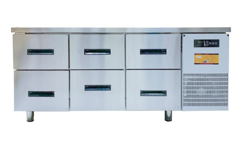 Bàn mát 6 ngăn kéo inox Viner V-TBLNK1.8, 1,8 m, quạt gió
