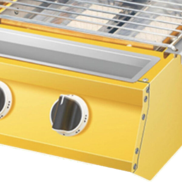 Bếp nướng gas không khói hồng ngoại 2 họng ngắn Greenfire GFN-02N – ảnh cận chi tiết từ ảnh sản phẩm