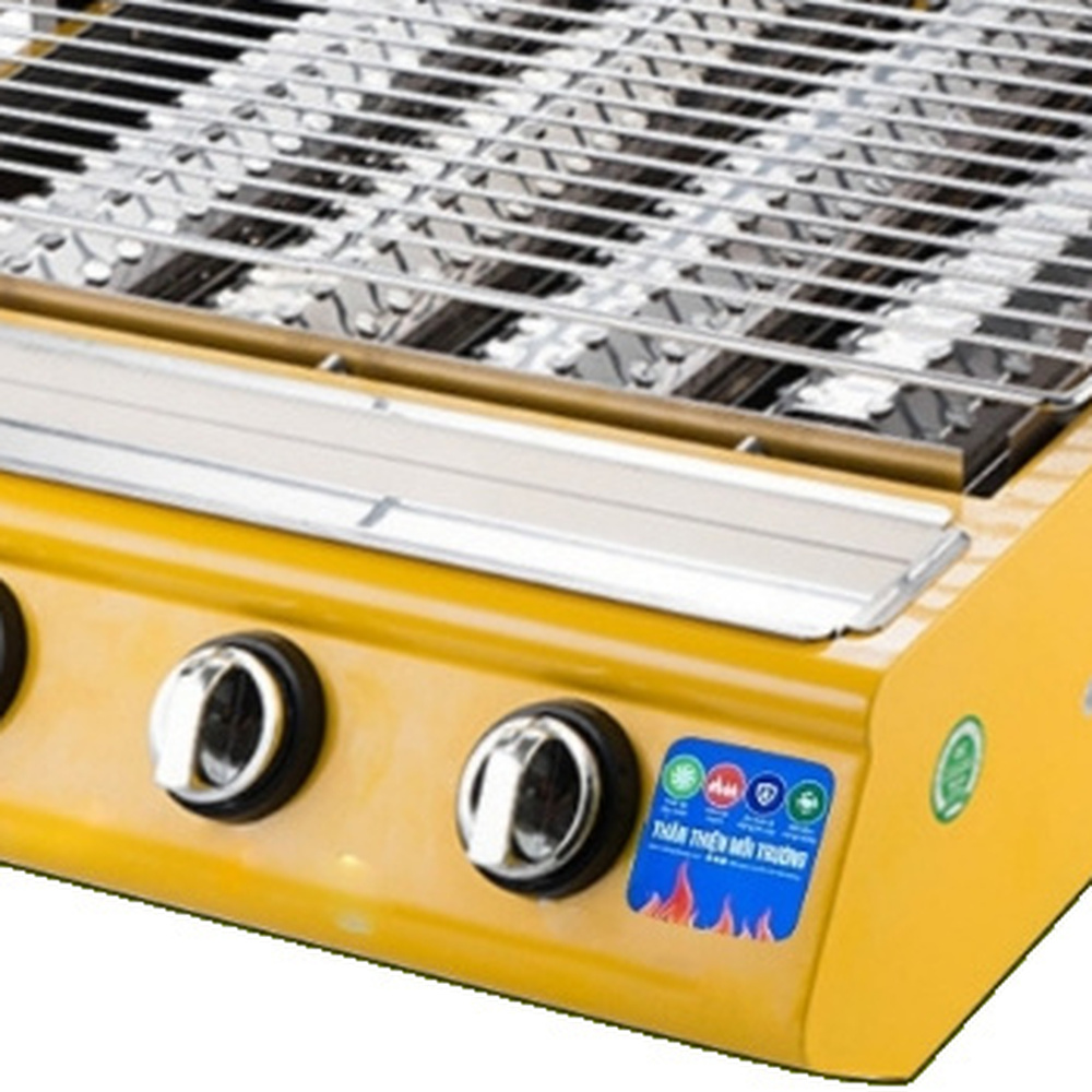 Bếp nướng gas không khói hồng ngoại 4 họng dài Greenfire GFN-04D – ảnh cận chi tiết từ ảnh sản phẩm