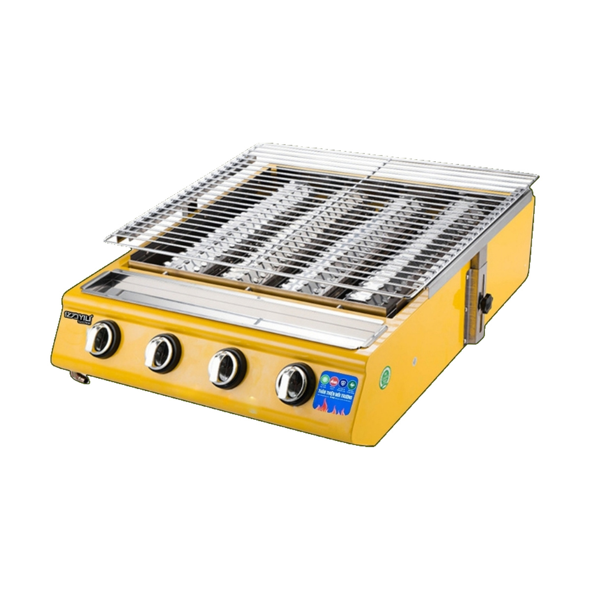 Bếp nướng gas không khói hồng ngoại 4 họng dài Greenfire GFN-04D – ảnh đại diện nền trắng