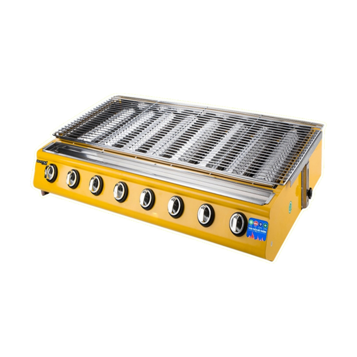 Bếp nướng gas không khói hồng ngoại 8 họng dài Greenfire GFN08D – ảnh đại diện nền trắng