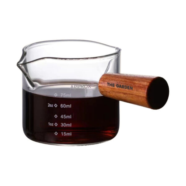 Ca thủy tinh cán gỗ 75ml – ảnh đại diện nền trắng