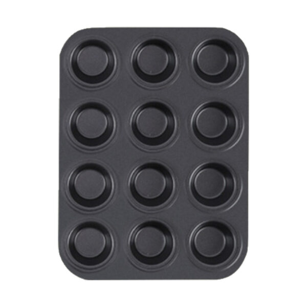 Khuôn cupcake 12 lỗ to 35.3x26x2cm màu đen – ảnh đại diện nền trắng